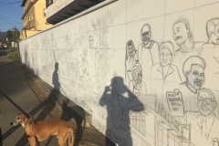 The mural sketched out, June of 2018
